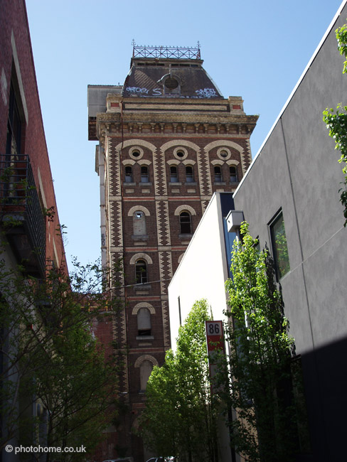 derilict brewery tower derelict old brewery buildings, Collingwood, melbourne