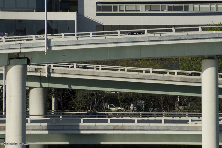 riverside expressway close-up on a road bridges in brisbane