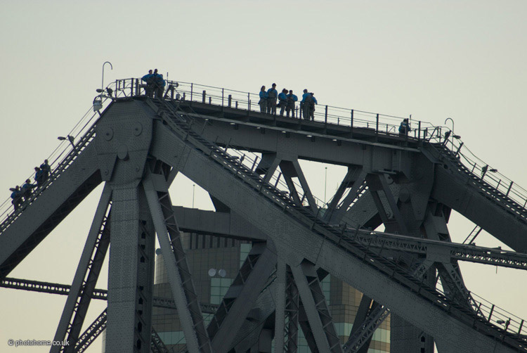 story bridge standing on top of the story bridge, brisbane
