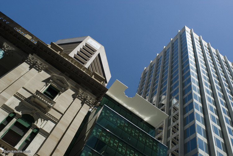 modern city architecture, buildings in brisbane CBD